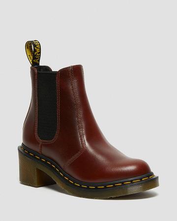 Dr Martens Cadence Leren Hak Enkellaars Dames Bruin | NL 716NWY